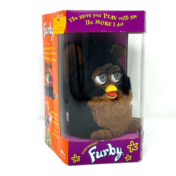 Furby Gorilla Black Brown Gray Eyes Original 1999 Vintage Factory Sealed NWB - Picture 2 of 7